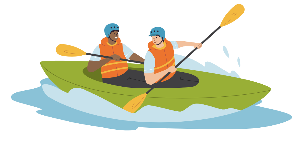 two people in a kayak